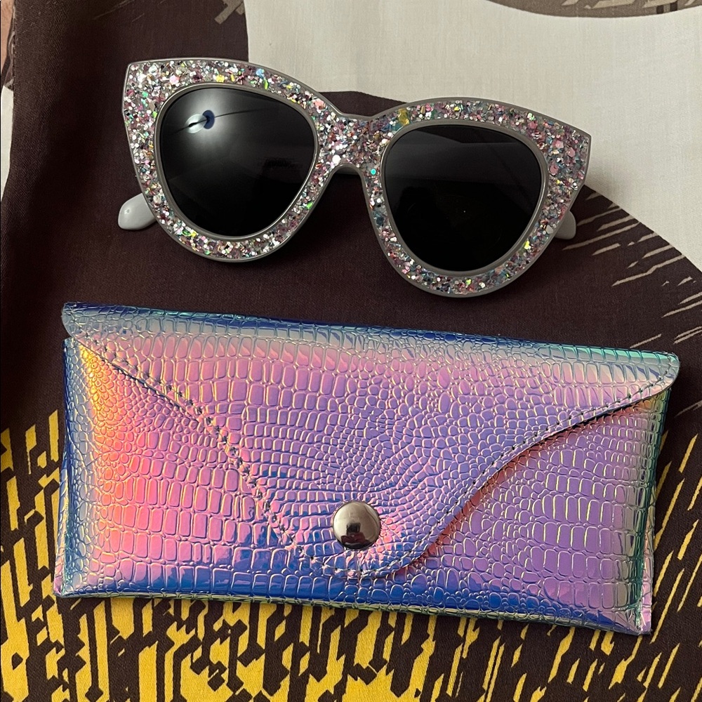 Skinny Dip Sparkle Crystal Embellished Cat-Eye Sunglasses